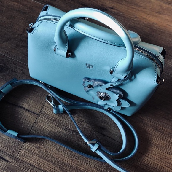 MCM-AUTHENTIC NWT Blue Satchel-Swarovski Crystals - Picture 13 of 16